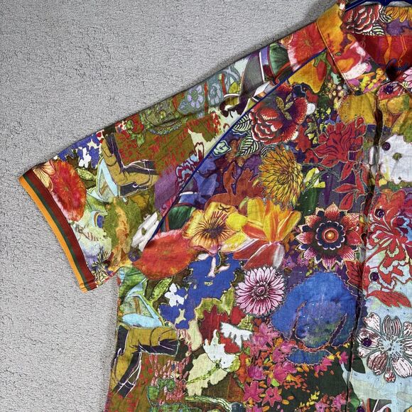 Robert Graham Limited Edition Shirt Men’s Size 3XL Landscapes Floral Linen - Picture 5 of 16